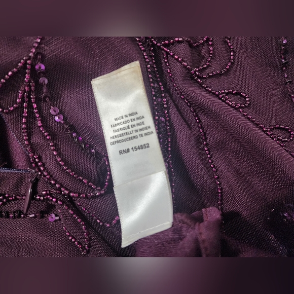 Adrianna Papell platinum evening gown merlot purple bridal women's size 12 - Picture 14 of 16